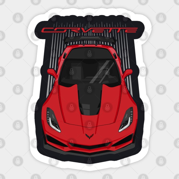 Corvette C7 ZR1 - Red Sticker by V8social